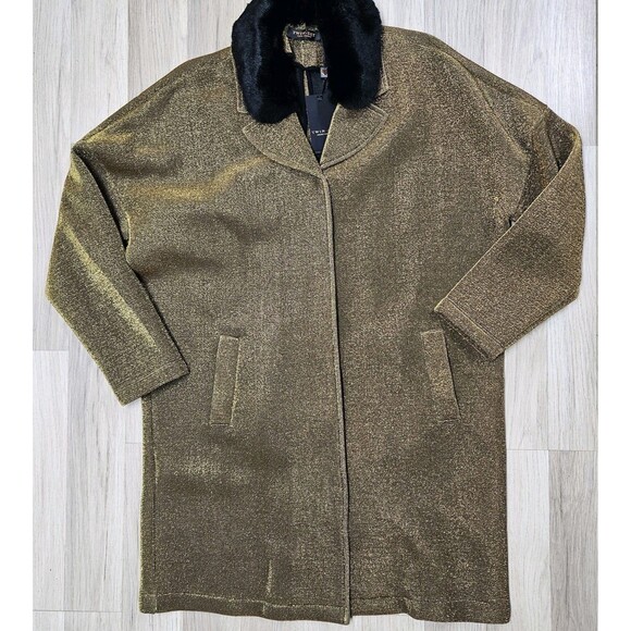 Twin Set Simona Barbieri Womens Gold Metallic Jacket Size Medium - Picture 2 of 14
